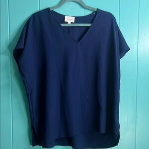 ANDREE BY UNIT Blue Dolman Sleeve Boxy Blouse